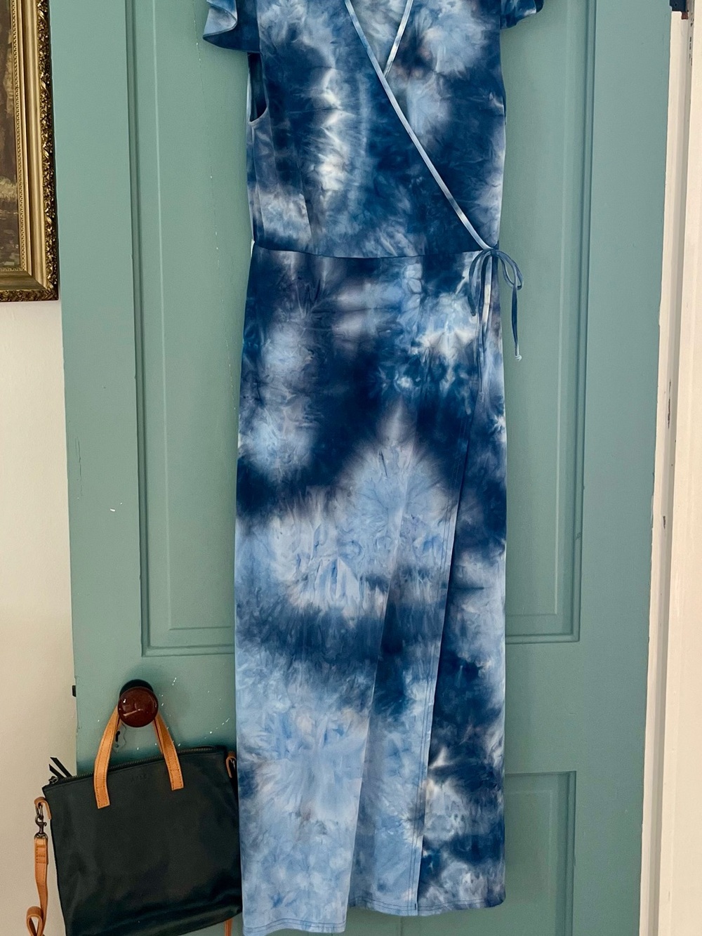 Wishful Park Navy & Light Blue Tie-Dye Wrap Maxi Dress